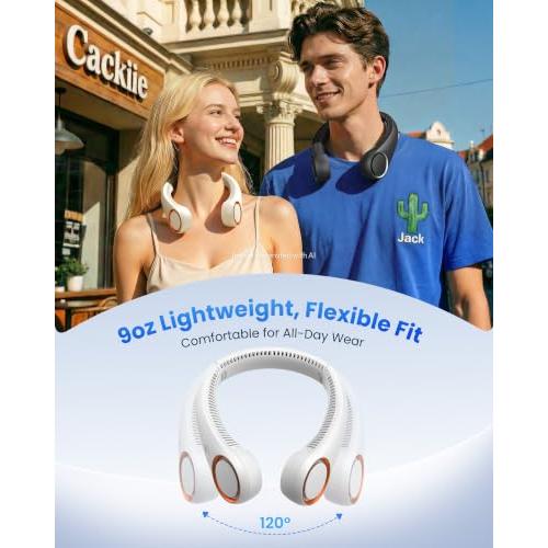 Gaiatop Portable Neck Fan Rechargeable, Hands-Free Cooling, 23.5hrs Runtime