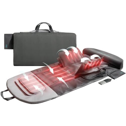 Klug Stretching Massager Ultra, Effortless auto-Stretching Mat, Ease Back & Neck Pain with 3 Intensity Levels 7 Exceptional Programs, 2 Levels of Heat Function, Foldable & Portable Design, Gray