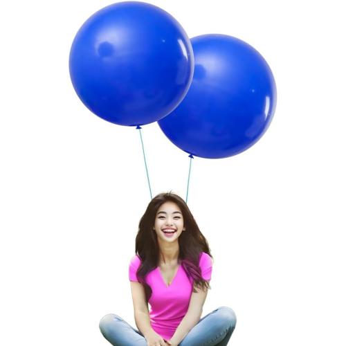 IN-JOOYAA 7Pcs 24 Inch Balloons Royal Blue Giant Round Balloons Large Balloon For Wedding Baby Shower Birthday Party Decorations