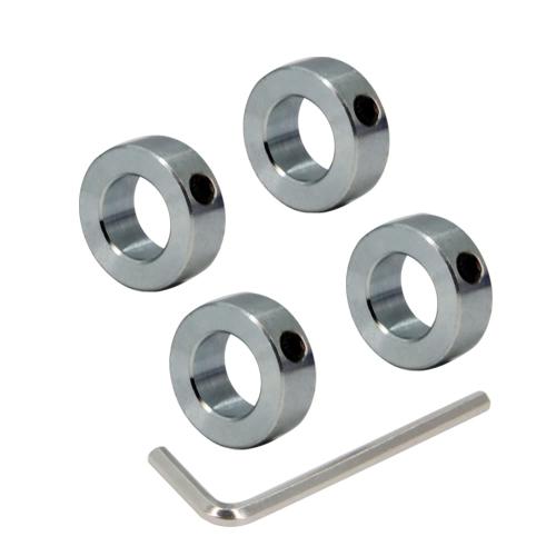 7/8 Bore Shaft Collar with Zinc Plated Solid Steel Style Set Screw Shaft Collars for Machinery and Industrial Use, 4pcs/Pack (Silver-7/8)