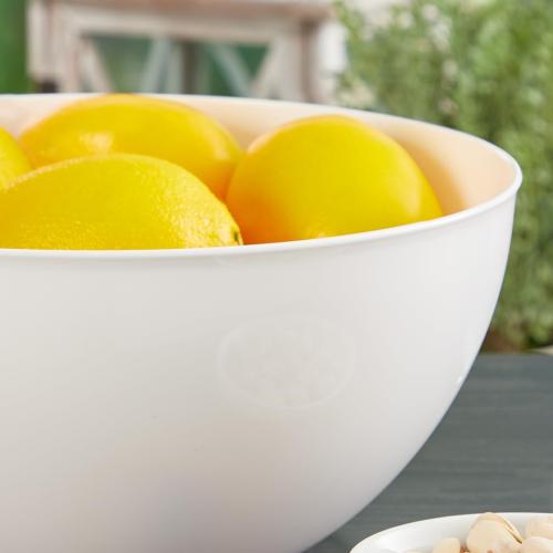 US Acrylic Vista White Plastic Salad and Serving 10-inch Bowls | set of 3 | Reusable, BPA-free, Made in the USA | 135 oz. capacity