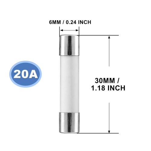 Litoexpe 20-Pack 20A 250V Ceramic Time Delay Fuses