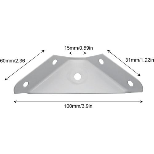 6pcs 60x100mm Cabinet Triangle Support Bracket Furniture Fixed Holder Connectors Corner Braces Joint, White