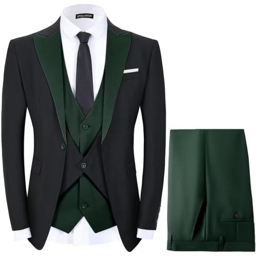 Size XL ..Men's Tuxedo 3 Piece Slim Fit Suits Blazer Jacket Layered Waistcoat and Pants Suit Set for Dinner Prom Wedding