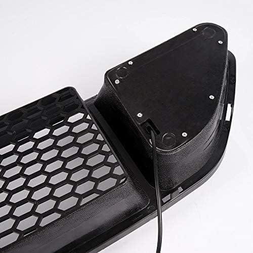 CHEDA Mesh Front Bumper Upper Hood Grille, Compatible With 2015-2017 Ford Mustang, With DRL LED White Light