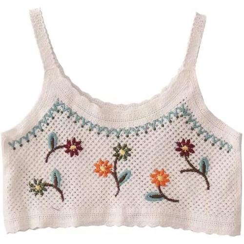 Women's V-Neck Sunflower Colorful Hollow Sexy Camisole Top. Size medium