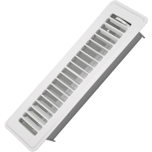 2 x 10 Floor Register - Heavy Duty Steel Walkable Floor Vents - Easy Adjust Air Supply Lever - Vent Covers for Home (White)