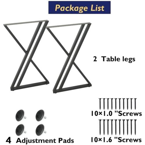 Table Legs 40 inch Set of 2, Bar Height Counter Metal Steel Tall Desk Base Steel for Kitchen Living Room or Outdoor (24W x 39.4H)