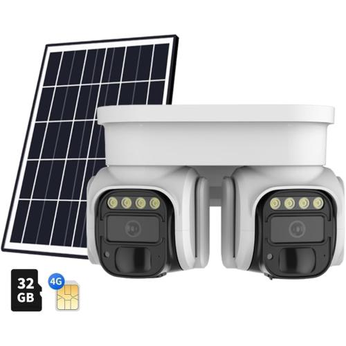 4G LTE Cellular Solar Security Camera Wireless Outdoor, No WiFi, 360°Live View, 2K Color Night Vision, PIR Motion & Alerts, 2 Way Talk