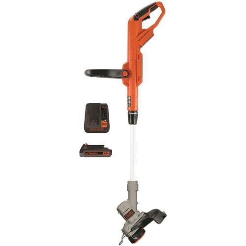 BLACK DECKER 20V MAX String Trimmer and Edger 2 in 1, Cordless Weed Wacker with Auto Spool Feed, Battery and Charger Included, 12 Inch Steel Blade, Reduced Vibration (LST300)