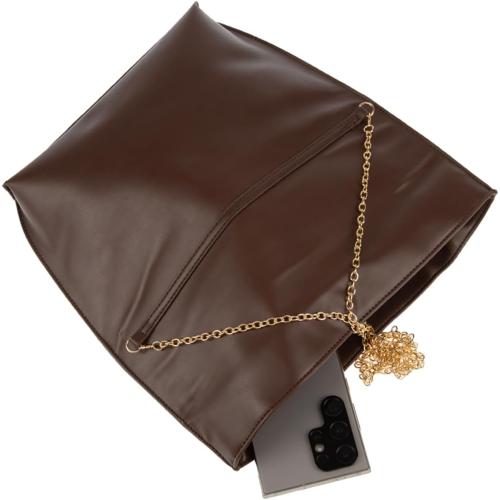 JNB Faux Leather Oversize Foldover Clutch
