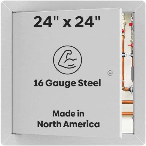 Best 24 x 24 Universal Metal Access Panel with Flange, 16-Gauge Cold Rolled Steel Access Door for Dry Wall/Ceiling, LEED Compliant Drywall Panel with Hidden Pin Hinge, Screwdriver Latch, BA-UAP