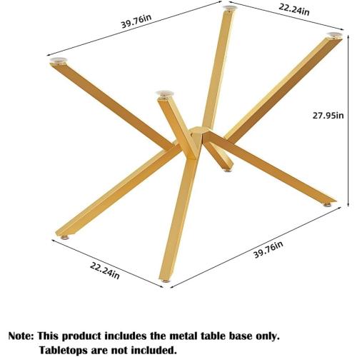 30 Inch Metal Table Base for Dining Room, Heavy Duty Table Legs for Glass, Marble, and Wood Tops, Furniture Legs for Home,Kitchen,Office (Gold)