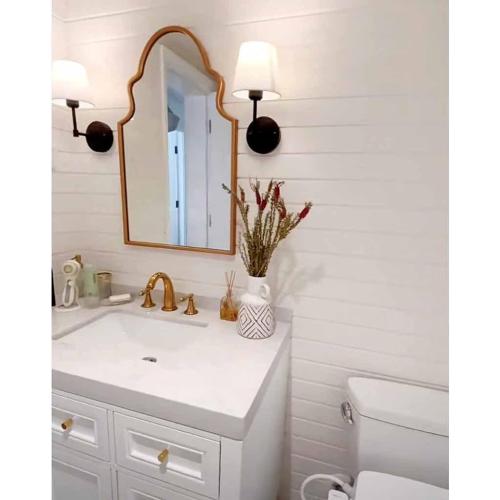 Size 70 x100 cm Mirror Simple Bathroom Mirror Bedroom Vanity Mirror Special-Shaped Makeup Mirror Bathroom Wall-Mounted Mirror Retro Entrance Mirror (Color : A Size : 70 * 100CM)