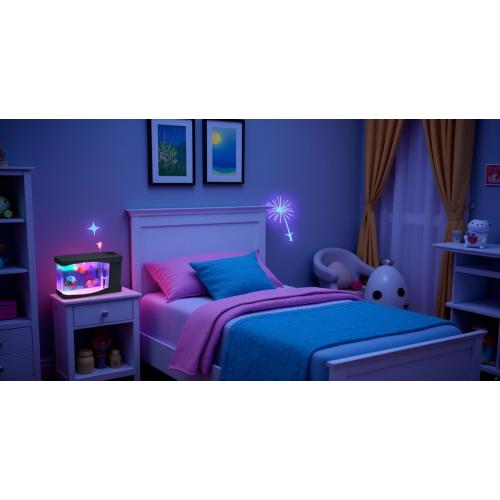 Lightahead® Artificial Mini Aquarium A Sensory Multi Colored LED Swimming Fish Tank with Bubbles