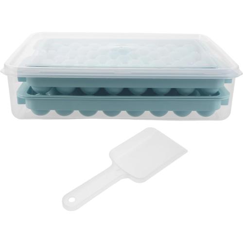 FENICAL Ice Sphere Maker Ice Cube Tray with Lid and Scoop Reusable Pp Material Easy Press Portable Design for Freezing Beverages in Freezer