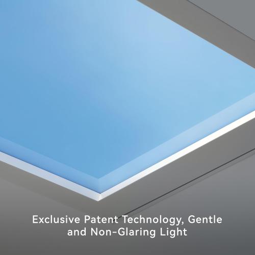2x1 Ft Smart Blue Sky Light Ceiling Lamp, APP Control and Biological Rhythm Simulate Sunlight Irradiation, Artificial Skylight for Living Room, Bathroom, Office (2x1 Ft)