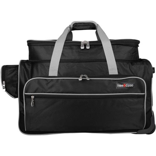 Dance Bag with Garment Rack,23inch Dance Competition Garment Bags with Clothes Rack,Suitcase,Rolling Duffle for Travel, Wheeled Drop-Bottom Upright Luggage Closet Suitcase(Expand-Grey)