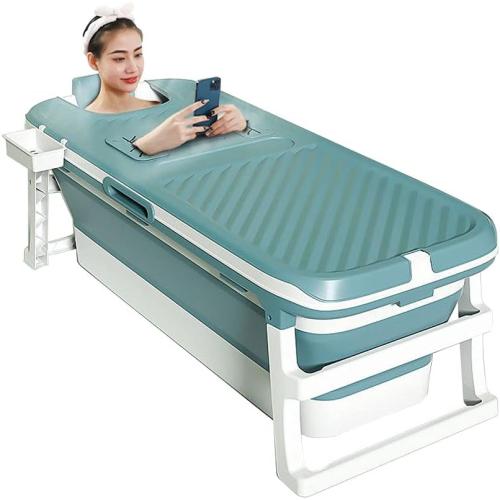 Foldable Bathtub Portable Soaking Bath Tub for adult,Ideal for Hot Bath Ice Bath with Reached Out Hands 53 inch