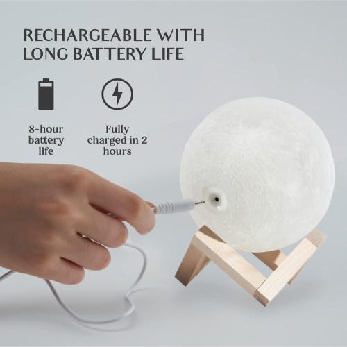 Mydethun 16 Colors 3D Moon Lamp with 148 Combination Modes, Moon Light Gift for Christmas, LED Night Light Lamp for Kids, Girls, Bedroom, Home Decor with Remote Control, 7.1 inches, w/Wood Stand