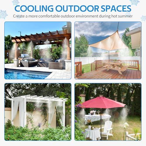 HOMENOTE Misting Cooling System, 42FT(13M) Pre-Assembled Mister Kit