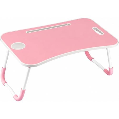 ‼️has mild stains ‼️Foldable Laptop Bed Tray Table with Cup Holder Slot, Pink | Phone & Tablet Holder, Easy Carry Handle, Work or Study in Bed, Folding Legs, Portable Design