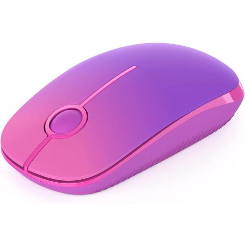 Unipows Wireless Mouse - 2.4G Slim Portable Computer Mouse with Nano Receiver, Less Noise Mobile Optical Mice for Notebook, PC, Laptop, Computer, Mac (Gradient Purple)