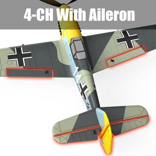 Remote Control Airplane BF109, 4 Channel RC Plane with 6-Axis Gyro, WW2 Warbird Aerobatic Park Flyer Gift for Adults & Kids