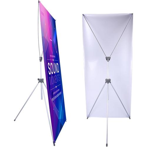 Adjustable X Banner Stand Fits Any Banner Size Width 23 to 32 and Height 63 to 78,Portable Retractable Banner Holder with Carrying Bag - Customize Banner for Trade Show, Exhibition, 2 Pack