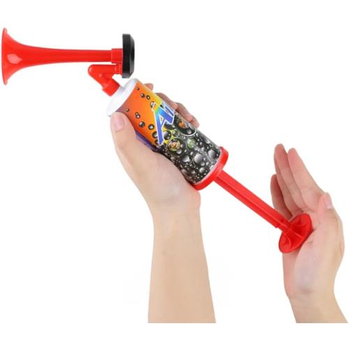Loud Air Horn, Mini Air Horn Noisemakers Toys Handheld Pump Air Horn Loud Safety Horn for Sporting Events, Birthday Party, Football Match, Celebrations, Boats(Red)