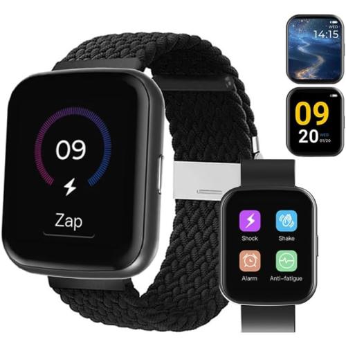 Electric Shock Alarm Clock for Heavy Sleepers | Wearable Silent Strong Zap Alarm Clock | Shock Pulse for Self-Discipline and Combat Fatigue | With 1.69 Touch Screen