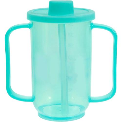 Clobeau Adult Sippy Cups for Elderly 350ml Sippy Cup with 2 Handles No Spill Adults Straw Cups Dysphagia for Disabled Patients Drinking Sippys Sip Handicap Cup for Hot Cold Beverages