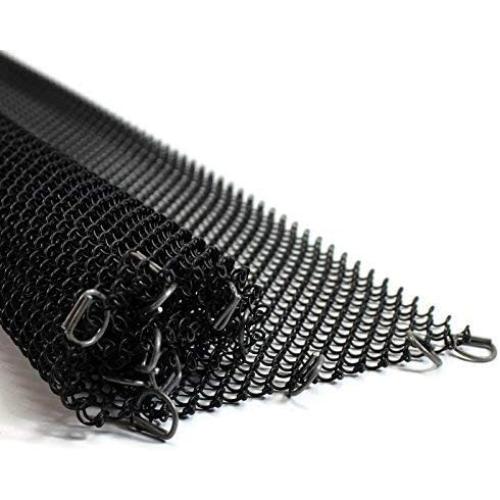 Midwest Hearth Fireplace Screen Mesh Curtain 26 High (Made in USA) Two 24 Wide Panels (Black)