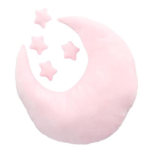 Newborn Photography Props, Crescent Moon Pillow for Newborns, Soft Newborn Photography Posing Pillowswith Moon and Star Celestial Decor for Infant Photography (Pink)