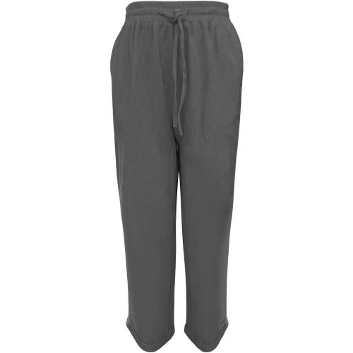 Size M Womens Cotton Linen Pants High Waist Pants Drawstring Loose Trousers Summer Lightweight Lounge with Side Pockets