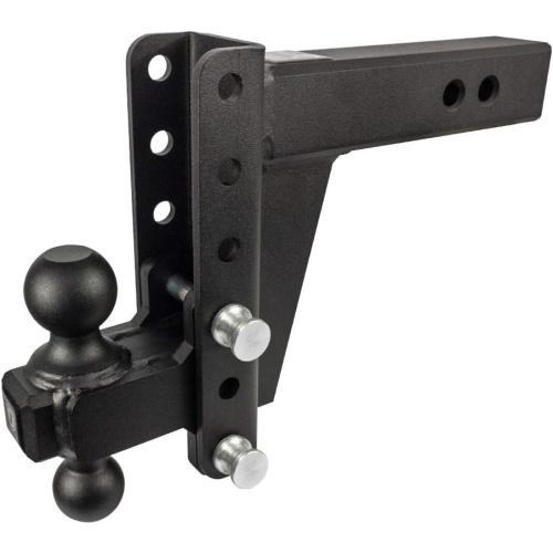 BulletProof Hitches - 2 Adjustable Heavy Duty Trailer Hitch (14,000 lb. Rating) - 6 Drop/Rise Trailer Hitch with Dual Ball - Powder Coat, Solid Steel, Corrosion-Resistant