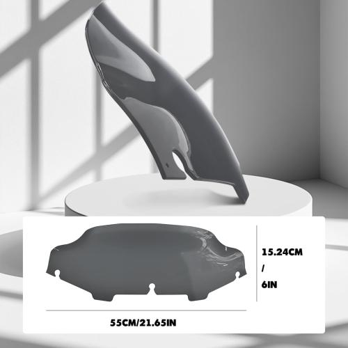 6 inch Smoke Windshield Windscreen for 2014-2024 Harley Davidson Touring Street Glide Electra Glide/Ultra Limited/Tri Glide FLHT FLHX FLHXS FLHTK