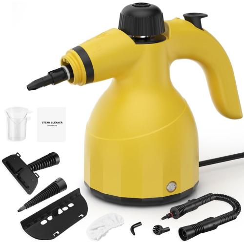 Handheld Steam Cleaner - Multipurpose Pressurized Steamer, Fast Heat w/ 9.18FT Cord - Chemical-Free Steam Cleaner for Home, Grout, Cars, Upholstery, Windows, Bathrooms & More