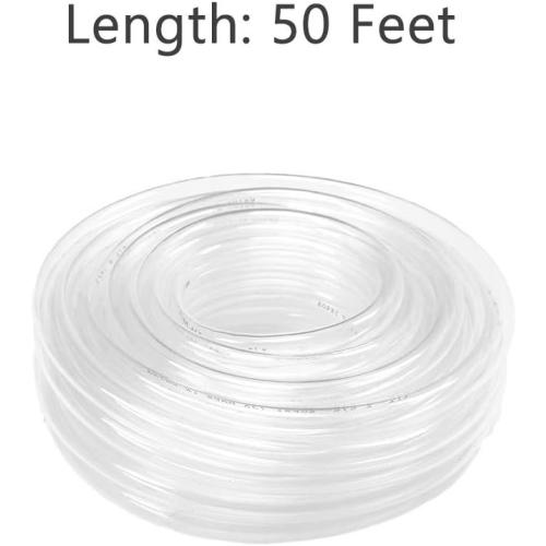 Eastrans 50ft x 3/4 ID Clear Vinyl Tubing, Flexible Hybrid PVC Tubing Hose, Lightweight Plastic Tube UV Chemical Resistant Vinyl Hose, BPA Free and Non Toxic