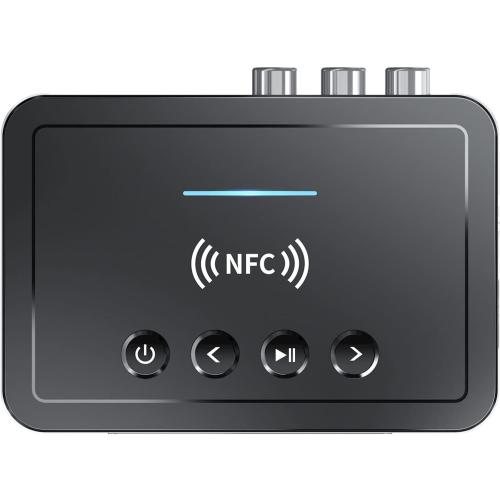 Multi-Interface Bluetooth 5.0 Transmitter Receiver Wireless 3.5MM Adapter AUX NFC to 2 RCA Audio Accessory