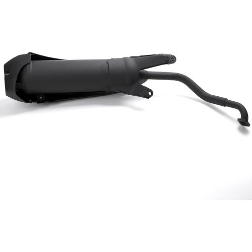 Mokuo Motorcycle Exhaust Assembly in Heavy Iron Material Compatible with Chinese GY6 125cc 150cc 4-Stroke Engine Scooter Moped RSZ 150cc,Xpro Bali 150