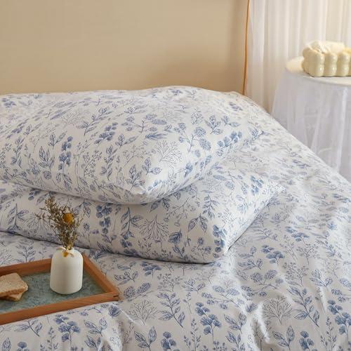 Blue Floral Comforter Size QUEEN Floral Botanical Bedding Comforter