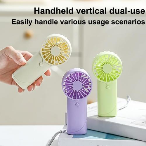 Portable Handheld Fan, Small Handheld Personal Fan with Lanyard, Lightweight Battery Operated Fans (Batteries Not Included), Quiet Compact Cooling Fans for Travel Camping Outdoor, Purple
