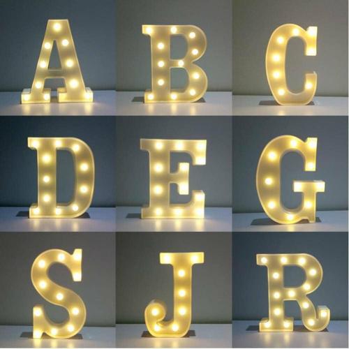 anso Alphabet LED Letters Light Up Numbers White Plastic Letters Standing Decor A to Z 0~9 (Letter A)
