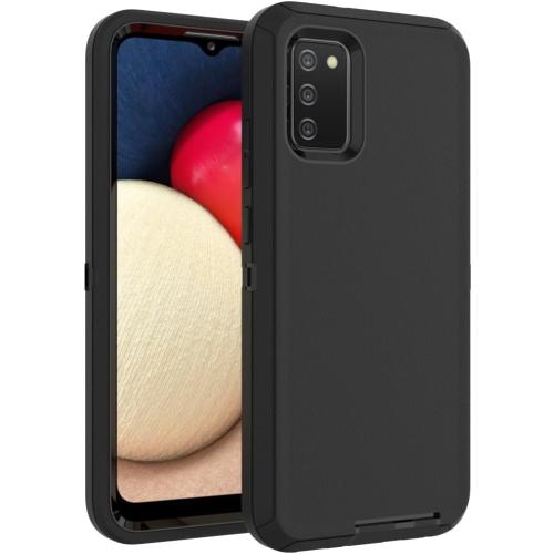 Case for Galaxy A02S, Heavy-Duty Tough Rugged Shockproof Drop Protective Cover Cases for Samsung Galaxy A02S, Black