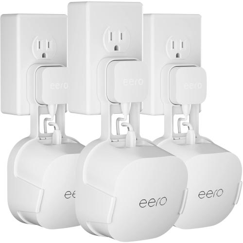 COOLWUFAN Outlet Wall Mount Holder for eero 6 or eero 6  mesh Wi-Fi System [NOT Fit for eero mesh], No Messy Wires, Easy to Install Mount Holder for eero 6 & eero 6  mesh Wi-Fi System (3 Pack)