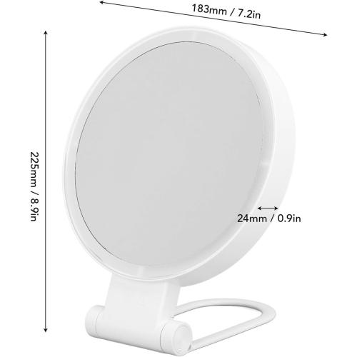 Fockety 5X Magnifying Mirror with Light, 1X Normal Mirror USB Rechargeable LED Makeup Vanity Mirror 3 Light Modes and Folding Handle Adjustable Brightness for Travel, Dorm, Bathroom