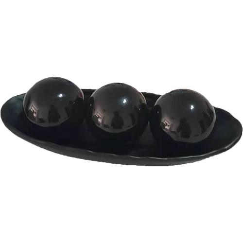 Home Decor Tray and Orbs Balls Set of 3,Ideal Gift for Weddings Special Occasions and for Decorative Accents Centerpiece in Your Living Dining Room Coffee Table,Spheres House Decorations