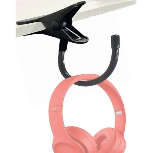 Headphone Stand with Adjustable Hook, Metal Headset Holder, Flexible Tip, Clamp-On, Universal Thickness, Vertical and Horizontal Mount, for Desk up to 2 inch (50MM) - 744591662932