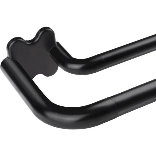 Black Wrap Around Double Curtain Rods Set, USFOOK Blackout Dual Curtain Rods for Windows 66 to 120 Inch, 6/8 Inch Room Darkening Curtain Rod 32 to 115 Inch, Decorative Drapery Rods for Home